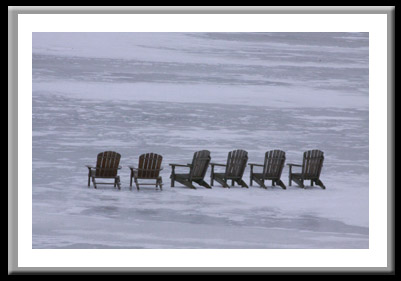 Winter Life Chairs on Ice Cayuga Lake